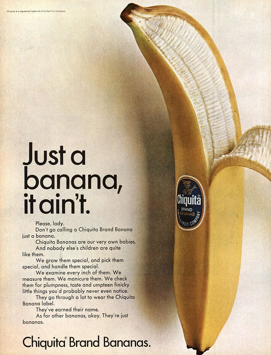 1967 Chiquita Banana: Just a Banana It Aint Vintage Print Ad | eBay