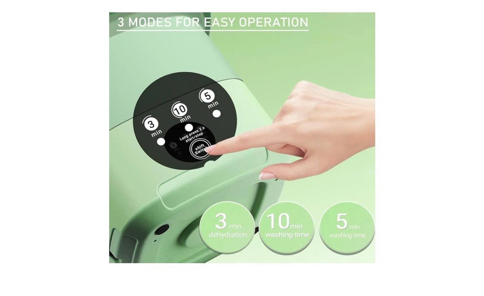 Portable Washing Machine High Capacity Mini Washer 3 Mode Dorm Travel on the Go - Image 3 of 3