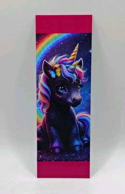 Rainbow Night Unicorn Bookmark   Laminated Fantasy Art Bookmark