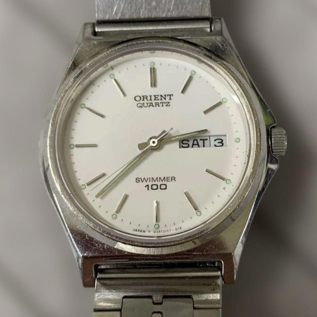 ORIENT SWIMMER 100 Quartz Watch D39315-70.CA Silver White Dial | eBay