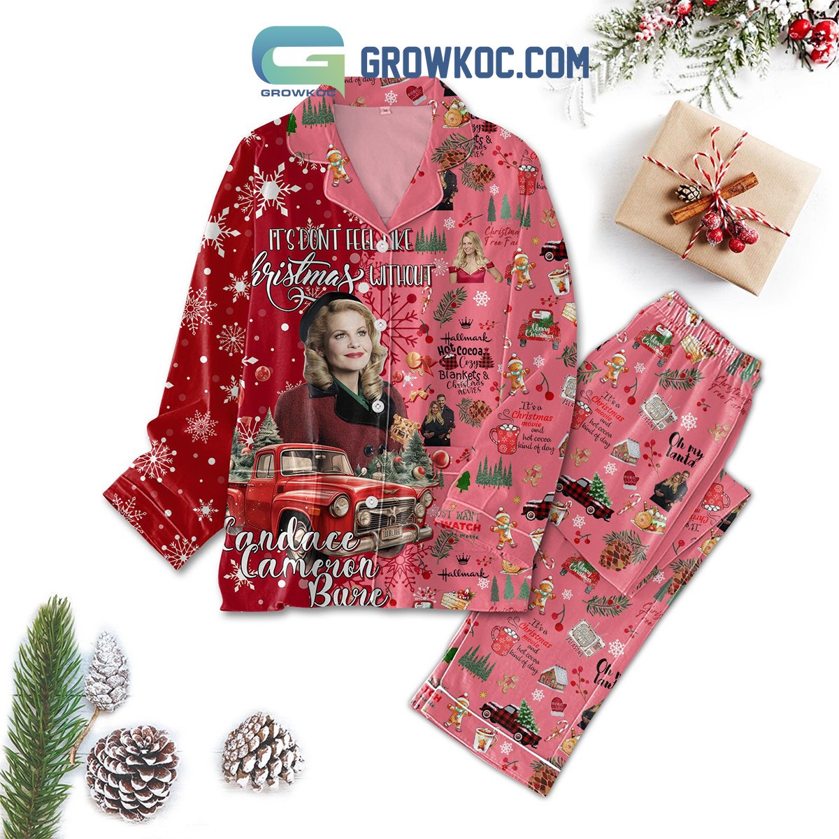 Cozy Hallmark Hot Cocoa Blanket & Christmas Movie Pajama Set