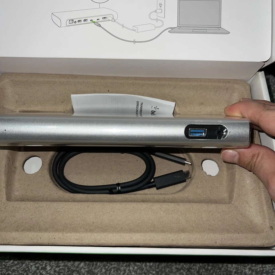 Belkin Thunderbolt 3 Express Dock HD Hub/Splitter Box - F4U095 - Image 3 of 4