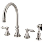 Kingston Brass KS2798ALBS Governor Deck Mount Kitchen Faucet with Brass Sprayer