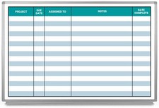 5S Project Magnetic Dry Erase Whiteboard 36" x 24" to 60" x 40" Aluminum Frame
