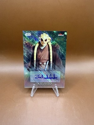 2018 Topps Finest Star Wars Auto Kit Fisto-Zac Jensen 5/10 Black Parallel