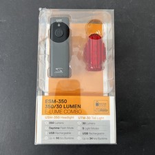 Serfas ESM-350 E-Lume Combo de faro de bicicleta USM-350 Faro trasero UTM-30