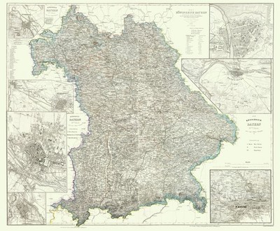Historic Map - Bavaria Regensburg Regions Germany - Radefeld 1860 - Vintage