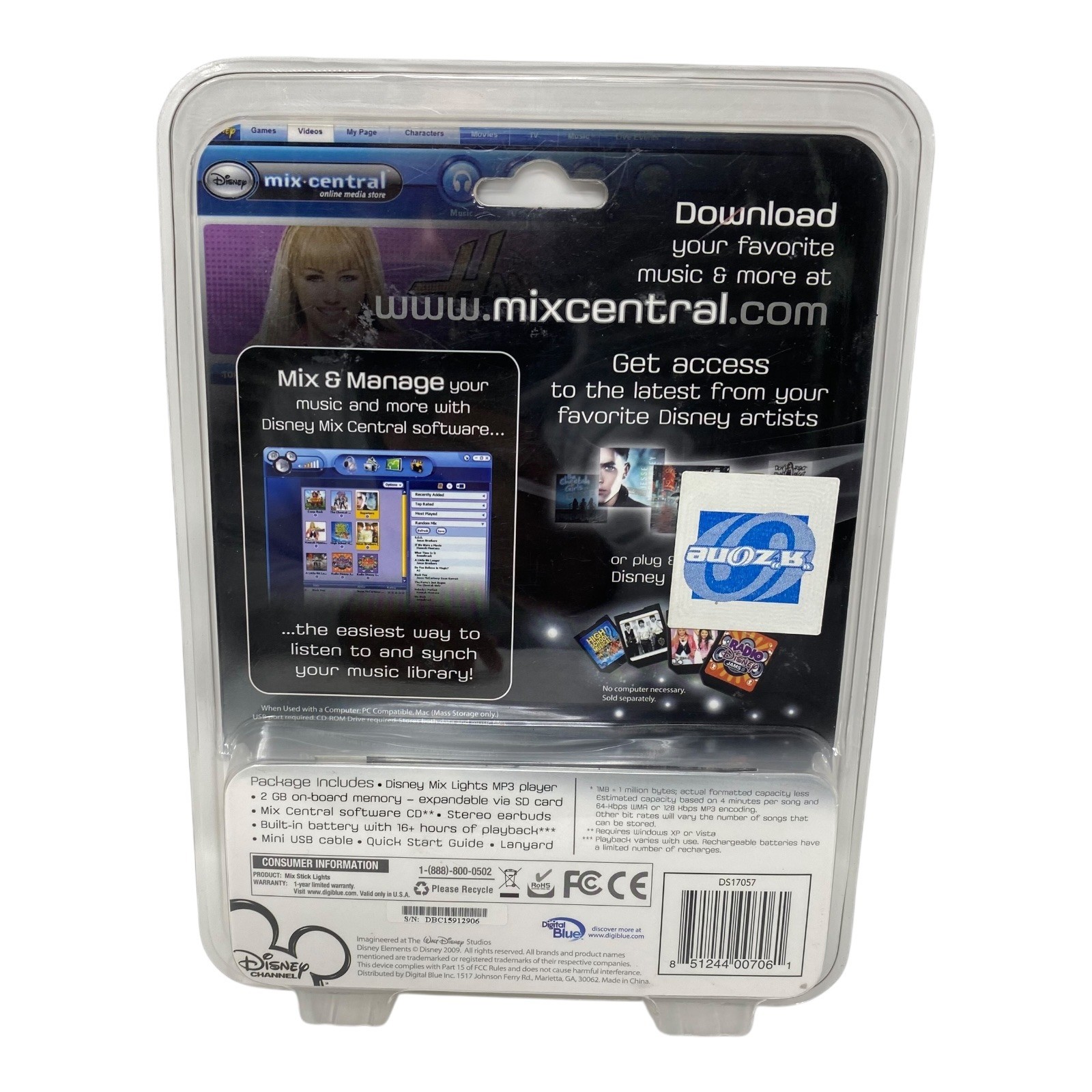 Disney Jonas Brothers Mix Lights Digital Music Player MP3 Player 2GB SEALED