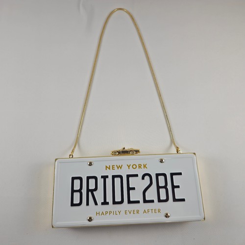 Kate Spade New York BRIDE2BE Wedding Belle License Plate Clutch Crossbody Bag