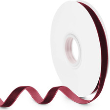 Wine Red Velvet Ribbon, 3/8 Inch x 10 Yards for Crafts and Decorations