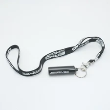 Genuine Mercedes AMG Neck Strap Lanyard Keyring Key Chains w Case & Ear Plugs