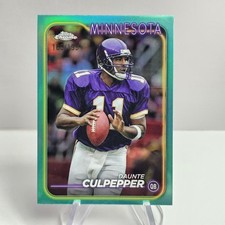 Daunte Culpepper /199 SN 2024 Topps Chrome Aqua Refractor #117 Vikings