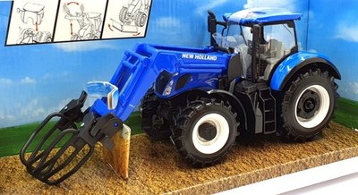 Burago Maßstab 1:32 Diecast 18-44083 - New Holland T7.315 HD Traktor mit Greifer