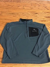 Arc’teryx Ponto Fleece 1/2 Zip Pullover Jacket Unisex  Blue Large Made in Canada