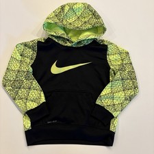 Nike Dri-Fit Hoodie Boys Size 4 XS Neon Green Bright Running Sweatshirt