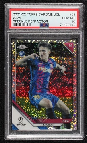 2021 Topps Chrome UEFA Champions League Speckle Refractor Gavi #25 Rookie RC 4vc