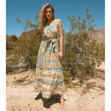 NWT Cleobella Tonia Ankle Dress Las Palmas Organic Cotton Small Halter Neck $288