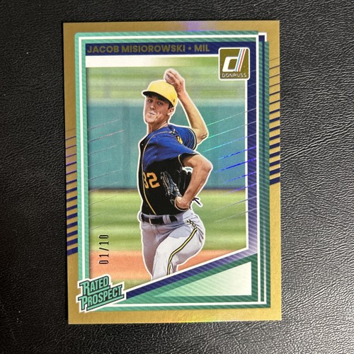 2025 Donruss Jacob Misiorowski Gold 1/10 Rated Prospect Brewers