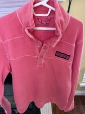Vineyard Vines Shep Shirt Youth Small Coral Pink Snap Lightweight pullover