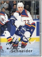 1995-96 UPPER DECK BAP MATHIEU SCHNEIDER AUTO #S20
