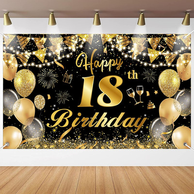 18. Geburtstag Deko Set XXL Banner & Poster Party Deko für Jungen & Mädchen