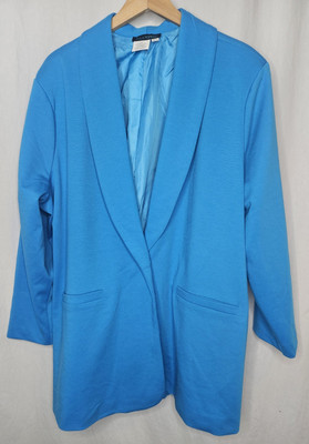 Ulla Popken Women's Jacket 20/22 Blue One Button Blazer