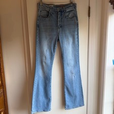PILCRO Anthropologie High Rise Flare Jeans Light Wash Distressed Women's Size