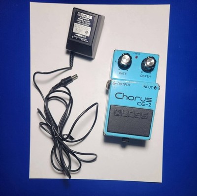 1980 original owner Boss CE-2 Chorus pedal and power adapter JAPAN Black label