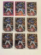 2023 Topps Chrome Bubba Thompson RC Lot x2 Pink x7 Base Rangers