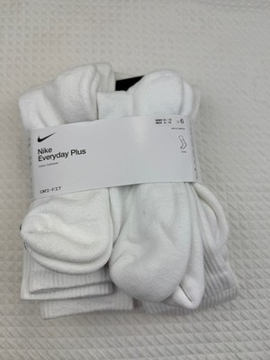 Nike Everyday Plus Dri-FIT Adult Unisex Cushioned 6 Pack Crew Socks Mens L (8-12