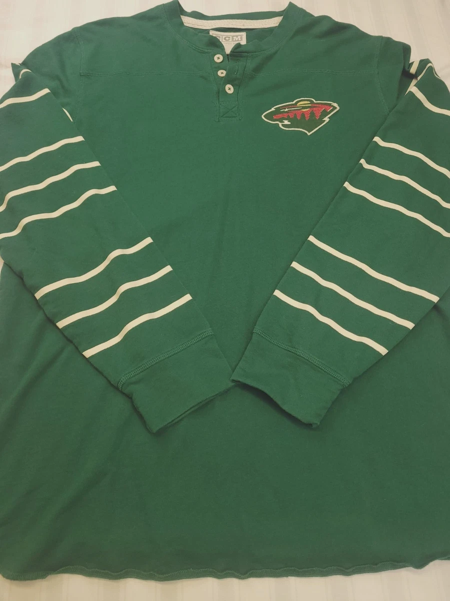 Sweat Vintage Minnesota Wild CCM Center Ice LNH, Pull Col Rond XXL, Gris