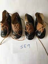 SE9- 2 Pairs of Leather/Oil Cloth Shoes for Antique Bisque, Fashion Doll - Size