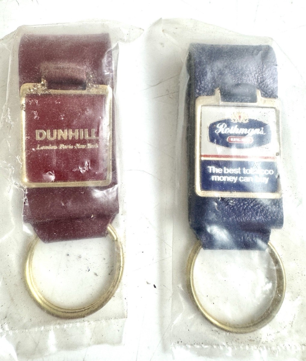 VINTAGE NEW OLDSTOCK 1982 DUNHILL & ROTHMANS LEATHER KEYRING F1