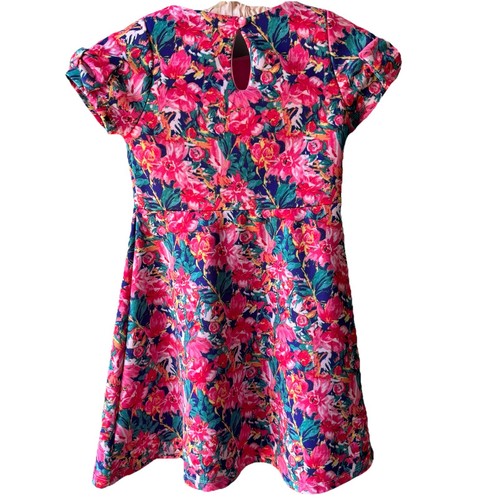 Vince Camuto Girls Floral Dress Size 8 Pink Flowers Sleeve Bows Preppy - Picture 3 of 4