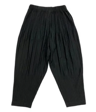 HOMME PLISSE ISSEY MIYAKE men's pleated long pants size 2 black Casual USED
