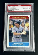 ‼️ONLY 11 EXIST‼️1986 Fleer League Leaders Wade Boggs #1 Boston Red Sox’s HOF