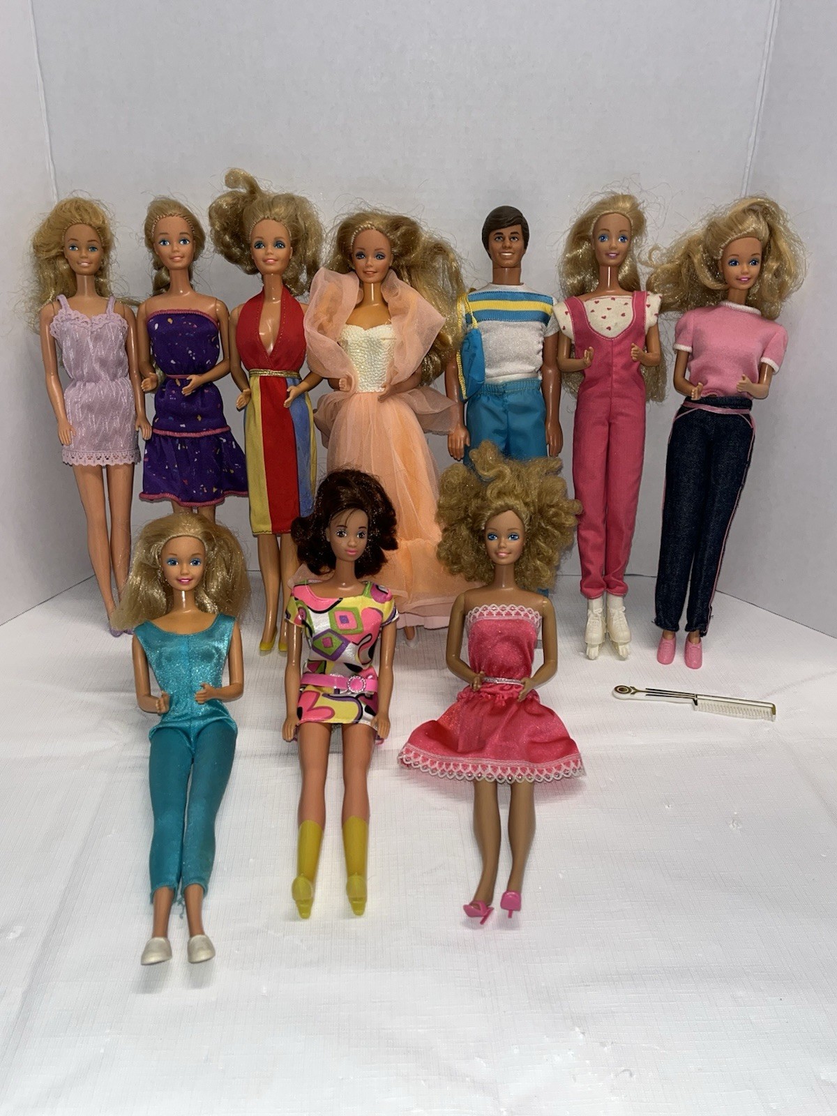 Lote De 10 Muñecas Barbie Años 80 Gran Forma Ken Peaches Magic Curl Best Buy Moda