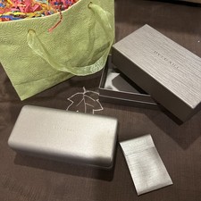 BVLGARI Gold Hard Clamshell Eyeglasses Sunglasses Case Cloth Card NEW