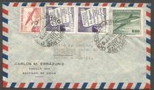CHILE 1958 Airmail Cover Santiago to Sweden