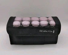 Remington Heated Hair Rollers Set w/ Clips & Bag -used Travel Curlers WORKS