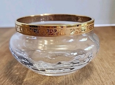 Lenox Autumn Gold Band Crystal Glass 5'' Bowl Excellent Condition