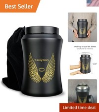 Large Angel Wings Cremation Urn for Human Ashes - Stainless Steel, 220 lbs