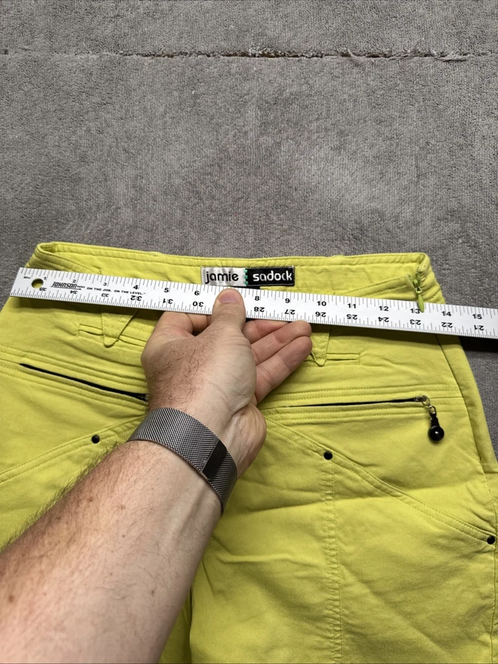 Jamie Sadock Airwear Shorts Women’s 4 Yellow Golf 5” Stretch Zip Pockets Retro - Image 3 of 4