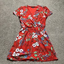 Women’s Medium As U Wish Red Floral Wrap Dress