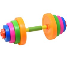Kiddie Play Kids Weight Set Barbell Dumbbells  kids Exercise Equipment for T...