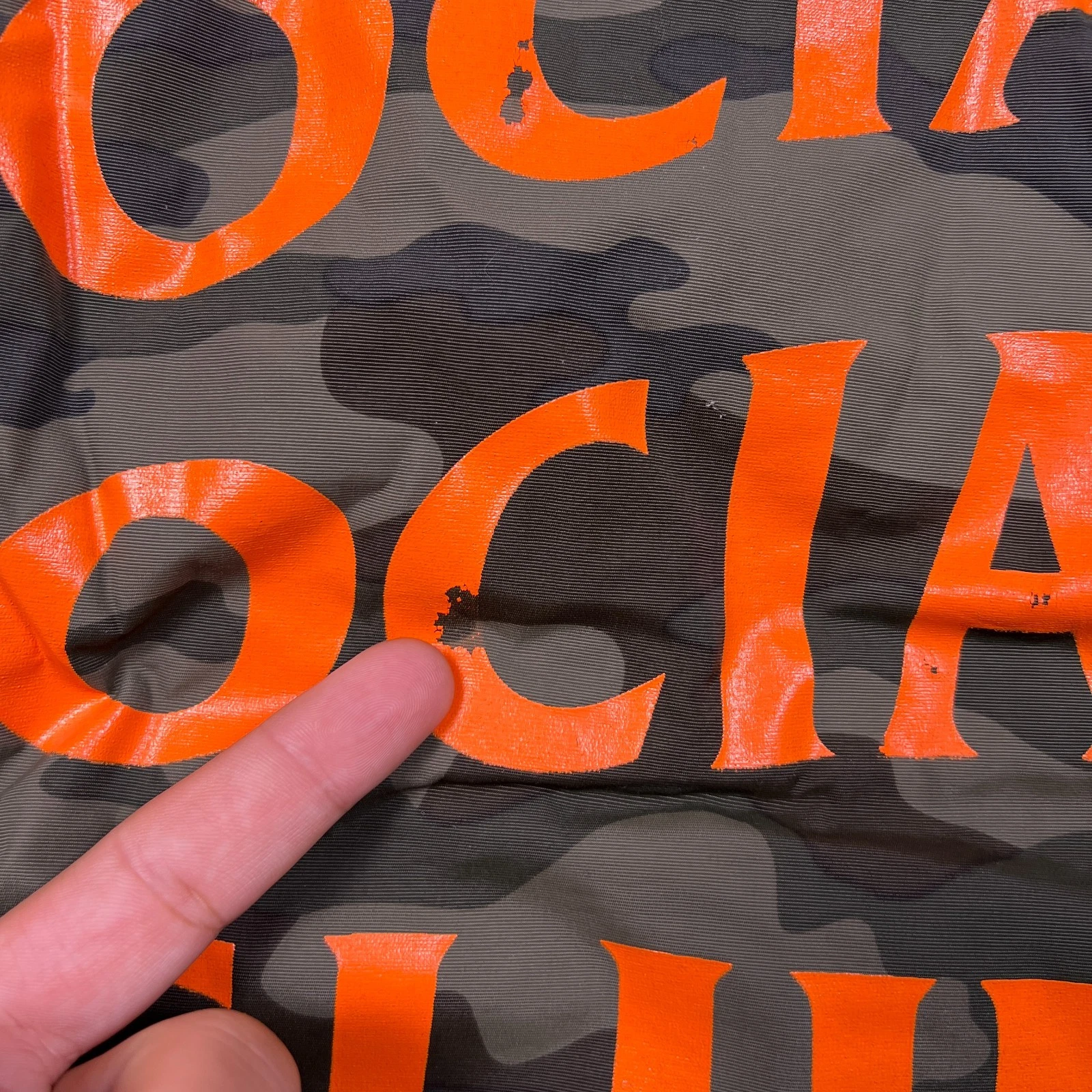 Anti Social Social Club Mens Green Orange Logo Camo Anorak Jacket Size XL - product detail image 11