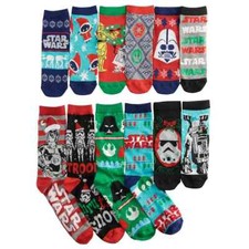 Men's Star Wars 12 Pairs of Socks Christmas Gift Box  Advent Calendar NEW