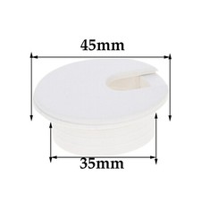 35/50mm White Computer Plastic Desk Grommet Table Cable Tidy Wire Hole Cover