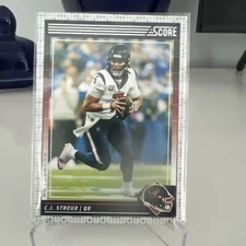 CJ Stroud 2024 Score Football Scorecard  Grey And White Squares Card