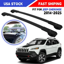 For Jeep Cherokee 2014-2025 Roof Rack Cross Bars Luggage Carrier W/Raised Rails